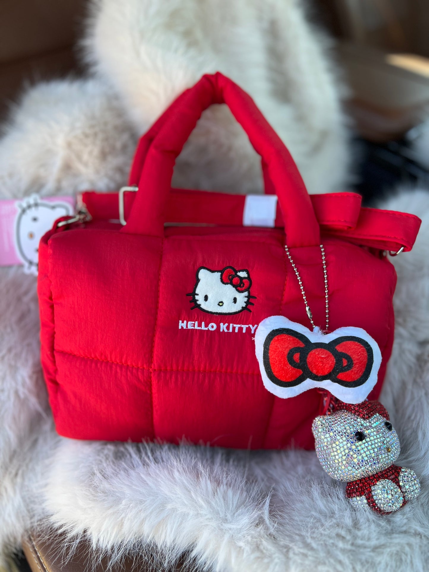 Mini Puff Tote Bag Red
