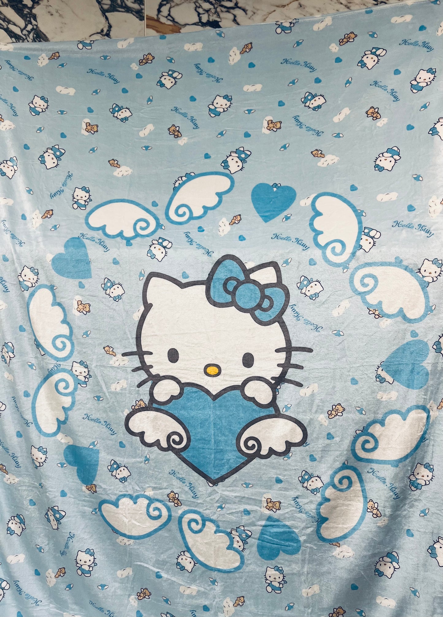 Hello Kitty Throw Blanket Blue
