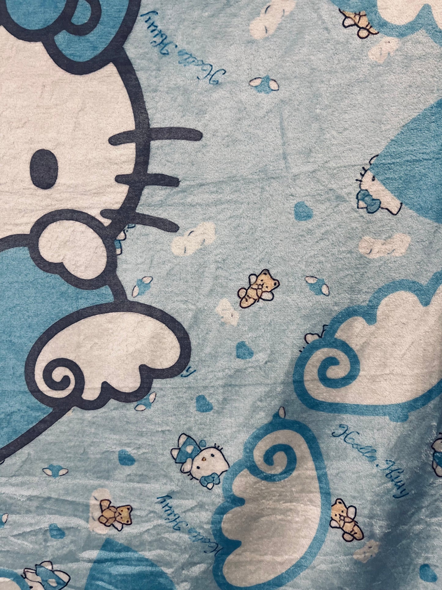 Hello Kitty Throw Blanket Blue