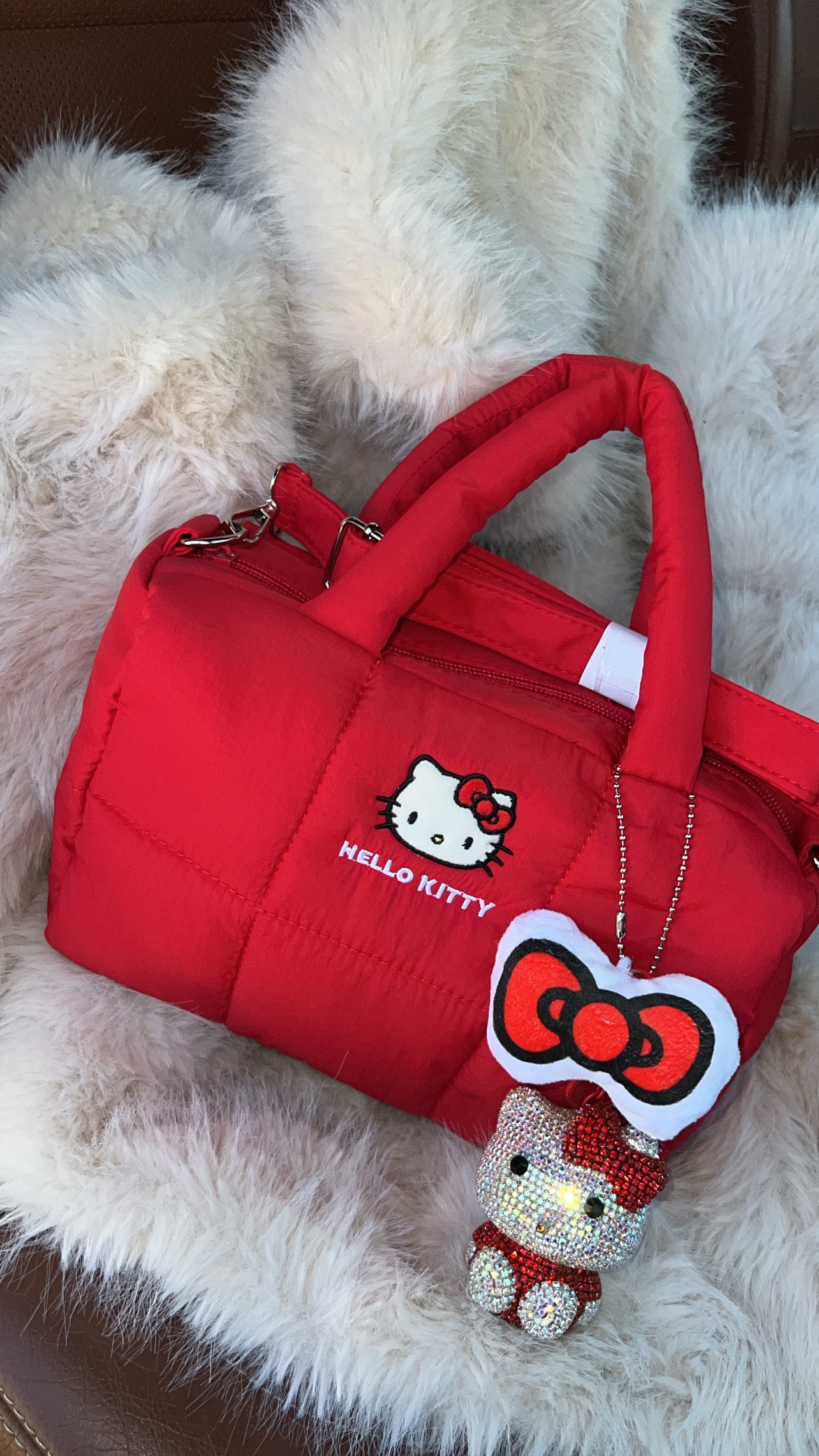 Mini Puff Tote Bag Red
