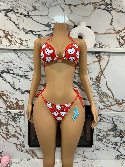 Red hello kitty bikini set